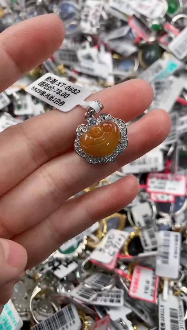 银S925镶嵌戒指翡翠222     5