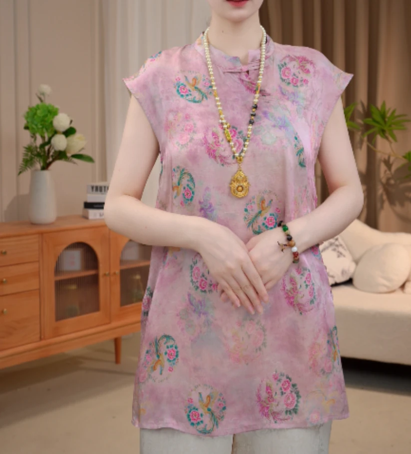 【凤穿牡丹】双面新中式国风时尚百搭重磅中长上衣2025B5800—七月