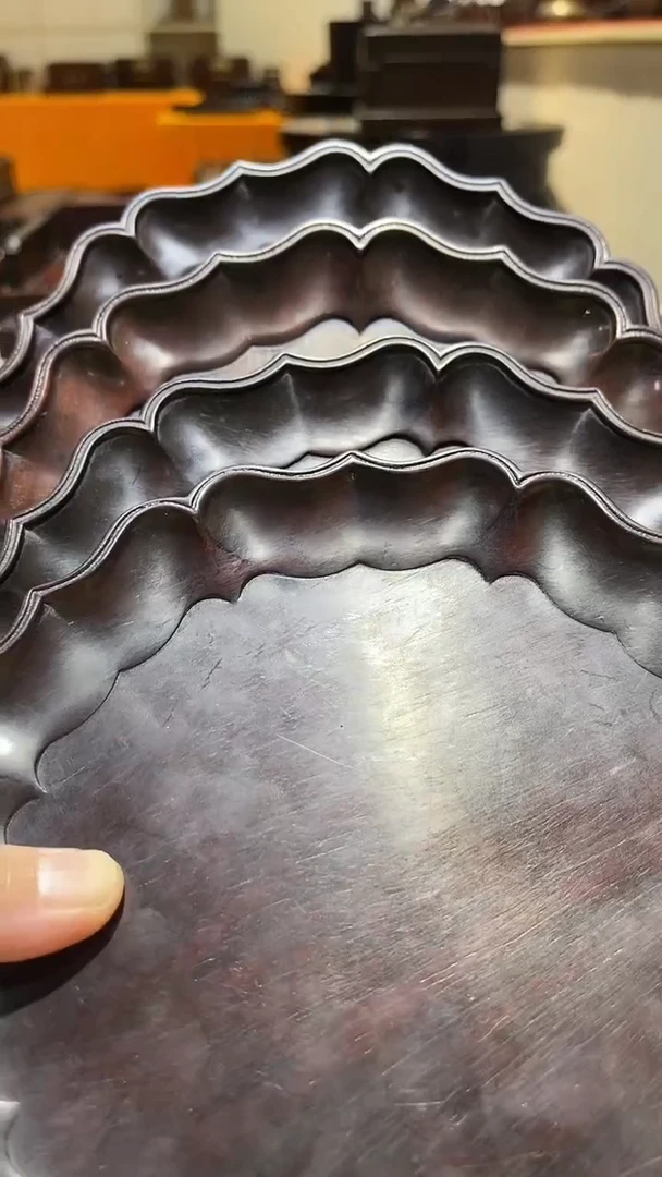 木南**城精品木雕盘4片精工细作