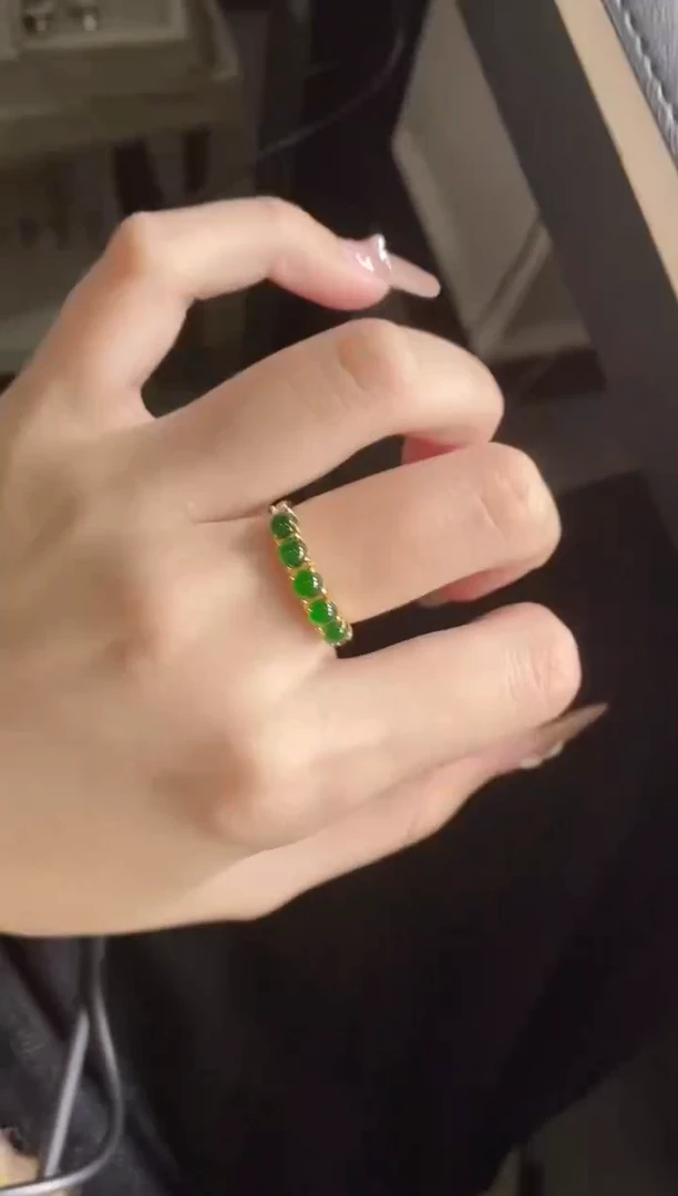 【闪购商品】翡翠戒指银S925镶嵌5115-10