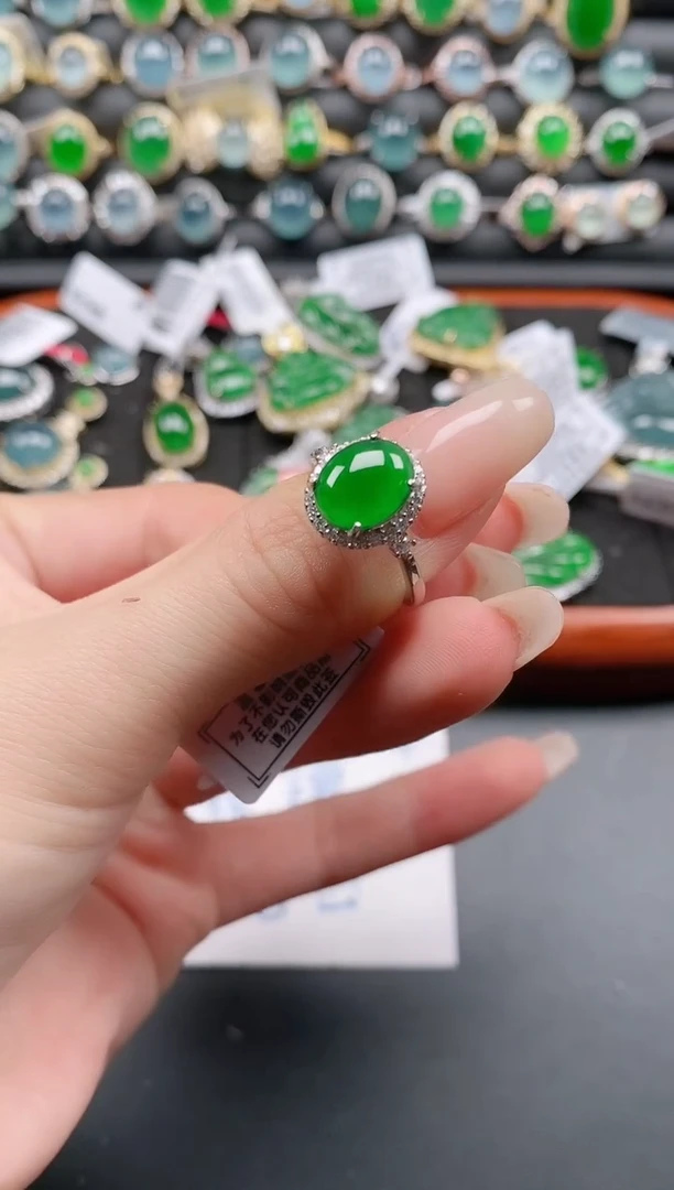 银S925镶嵌戒指翡翠11111