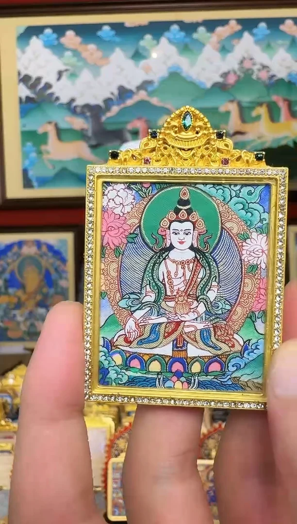 吊坠地老师-热贡纯手绘周毛