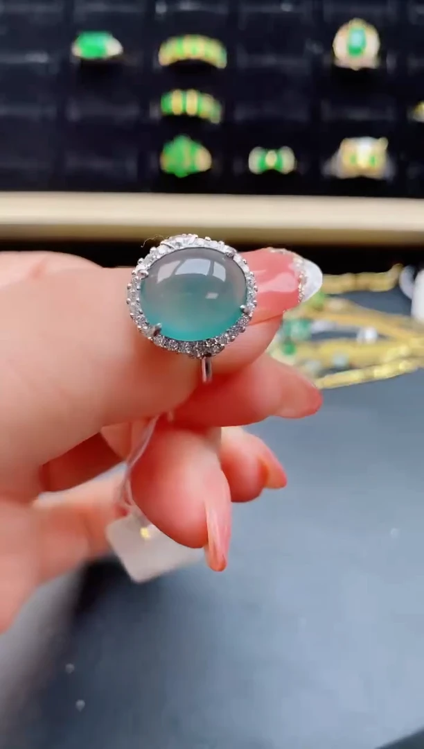 【闪购商品】翡翠戒指银S925镶嵌12121