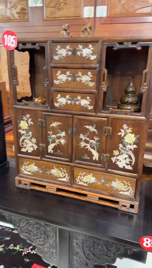 【闪购商品】木木艺缅花镶嵌花鸟百宝柜1880.888888