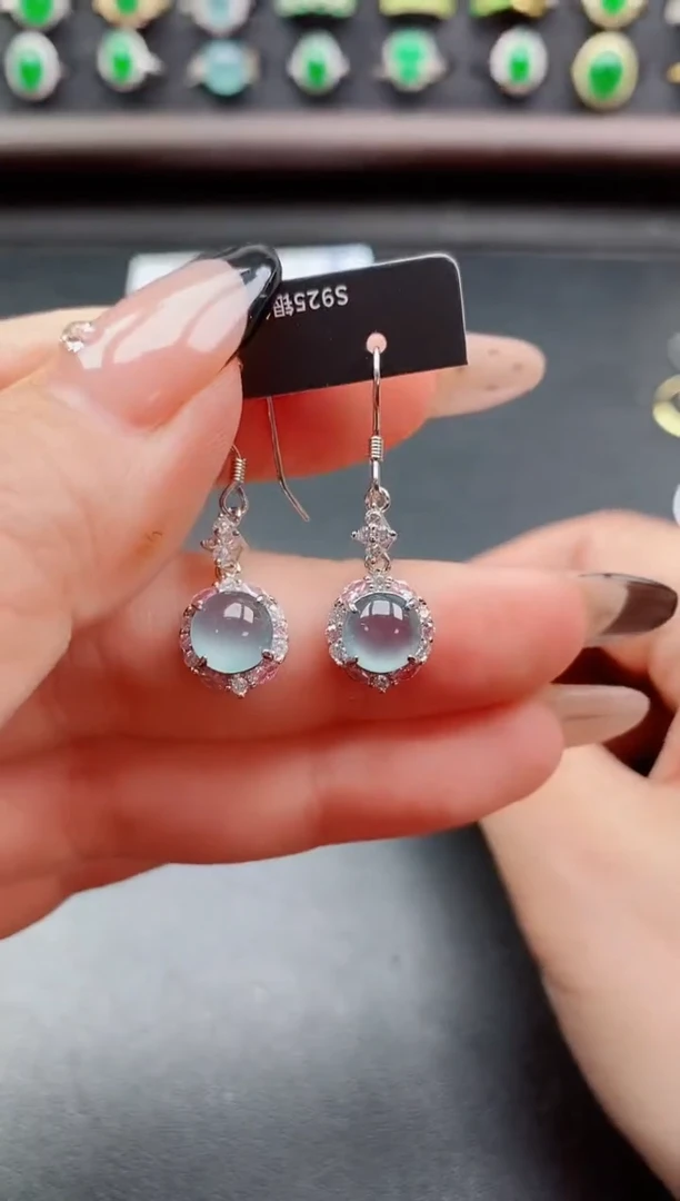 银S925镶嵌戒指翡翠1