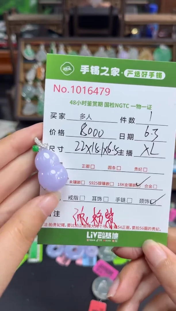 翡翠18K金镶嵌颈饰多人