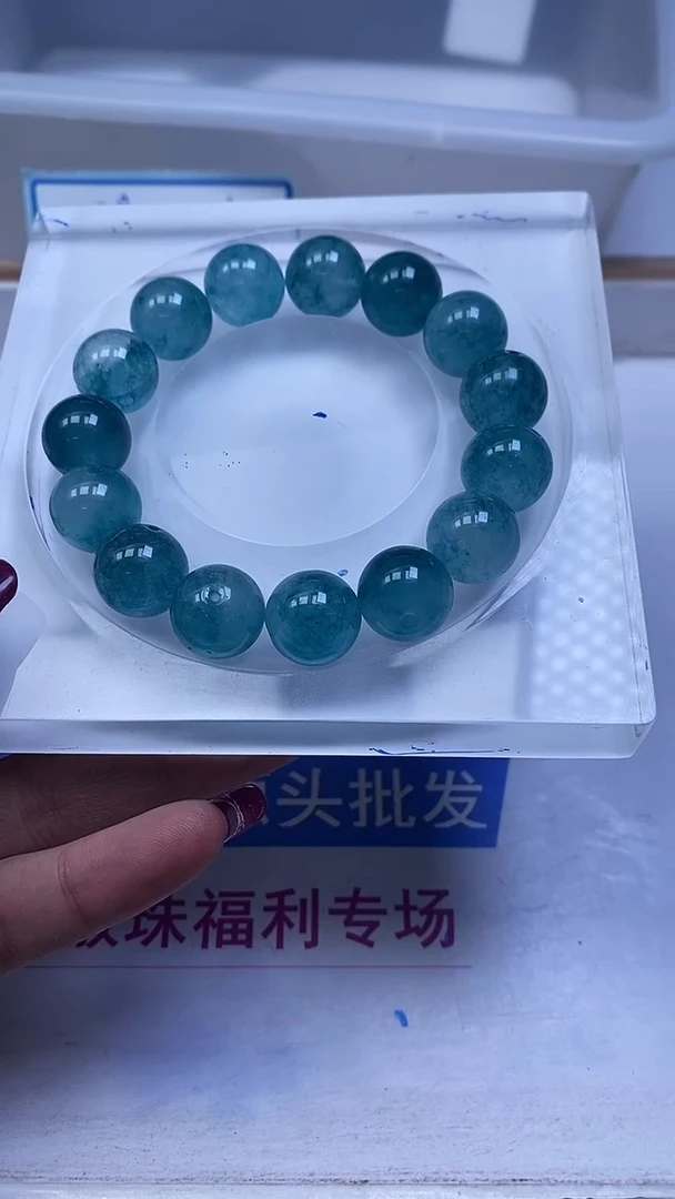 未镶嵌散珠碧玺A1794 蓝碧玺14mm3个8元