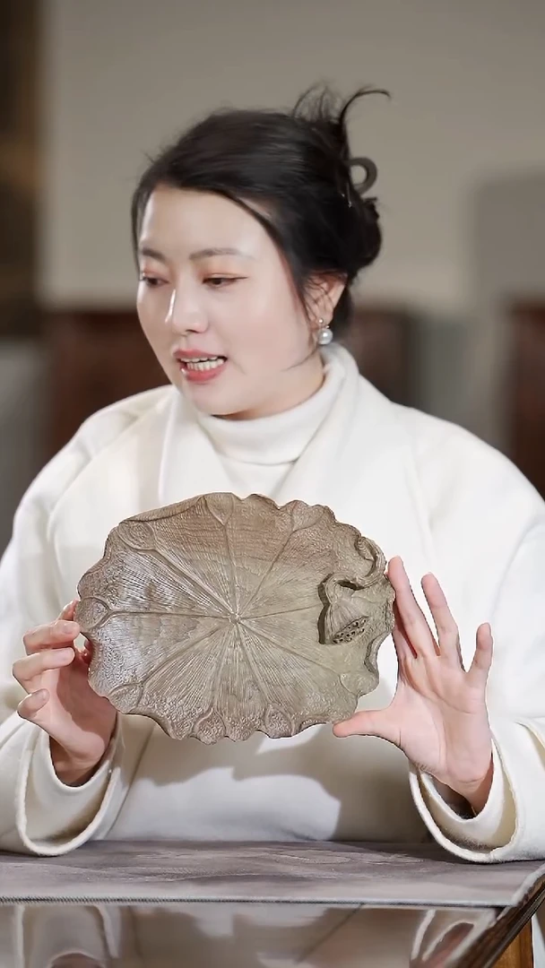 金丝楠498金丝楠阴沉木荷叶果盘