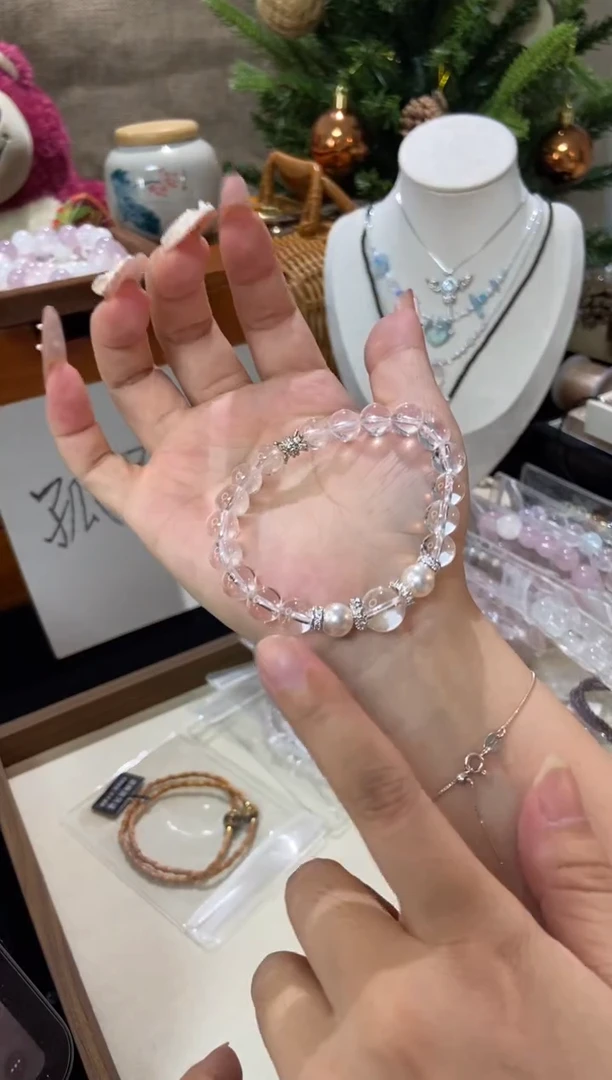 水晶手串未镶嵌孤品捡漏均匀瑕疵介意勿拍