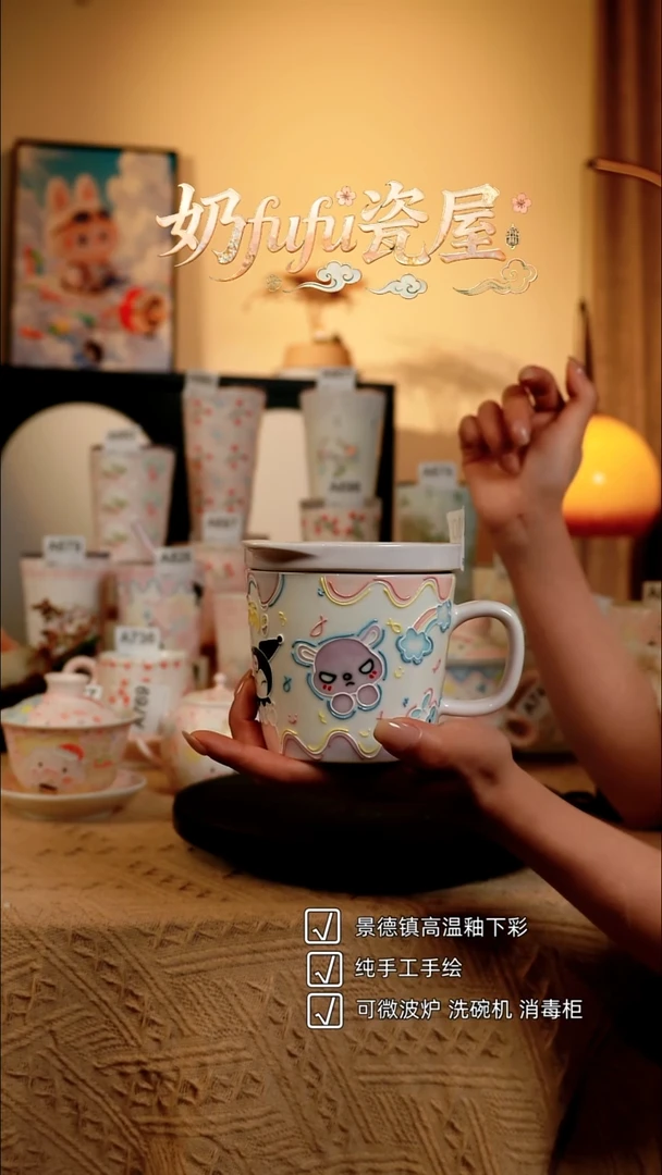 景德镇高温釉下彩立体釉创意瓷