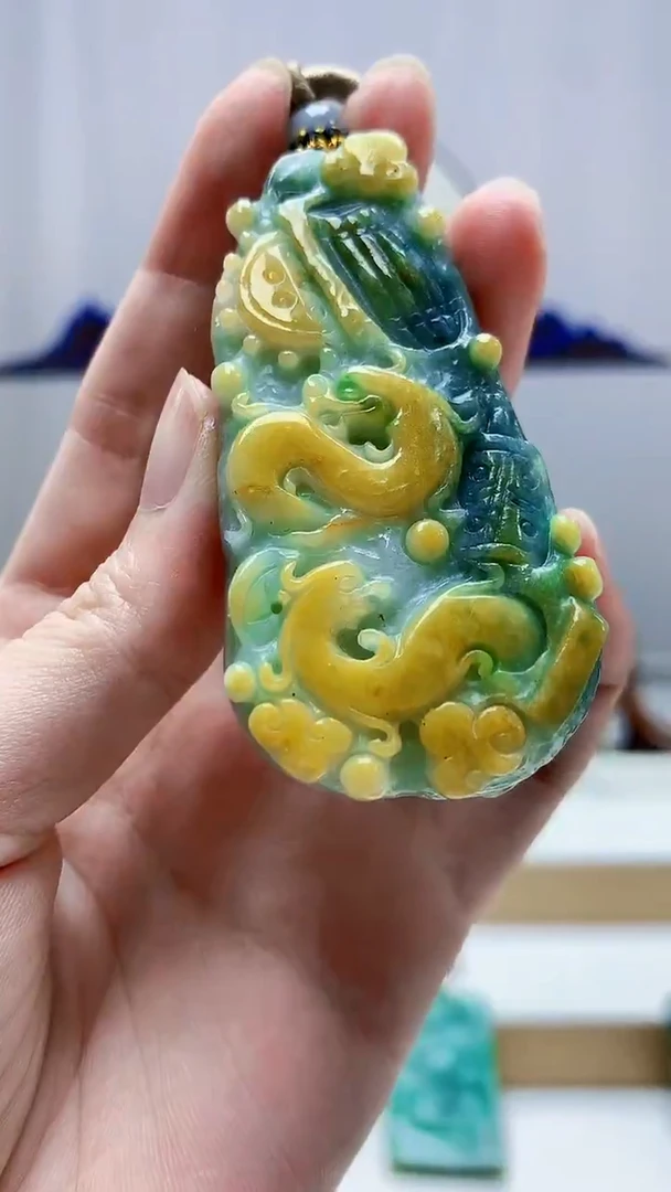 未镶嵌定制翡翠4917zm-毛货挂件98厚德载物