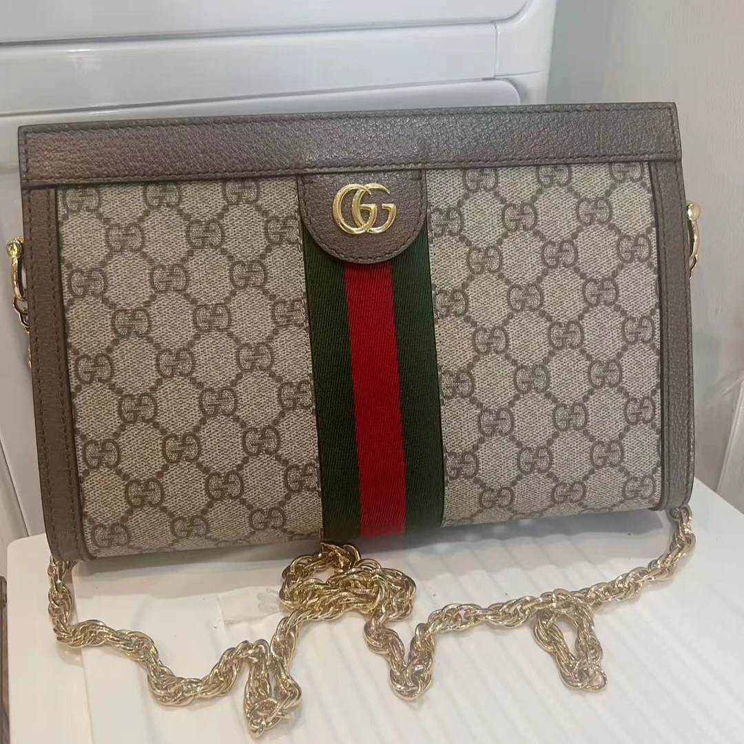 95新 GUCCI/古驰 好好ophidia系列小号老花金扣单52382712