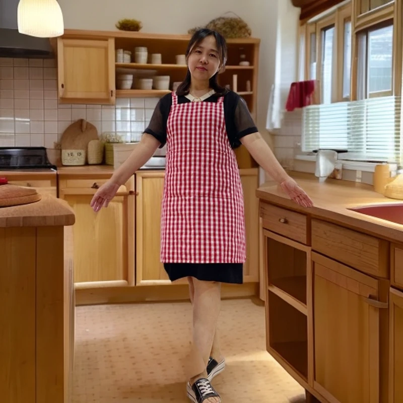 【美棉】 粗布围裙 家用做饭 防污防油成人 老式粗布 韩版