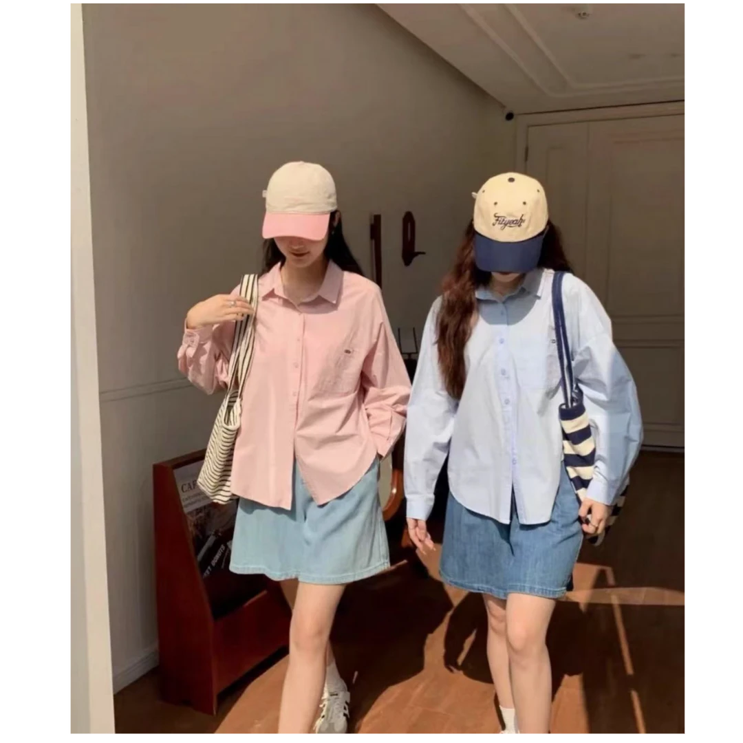 阿婷家5022【复古显白】春夏新款韩系小众叠穿打底防晒衬衫