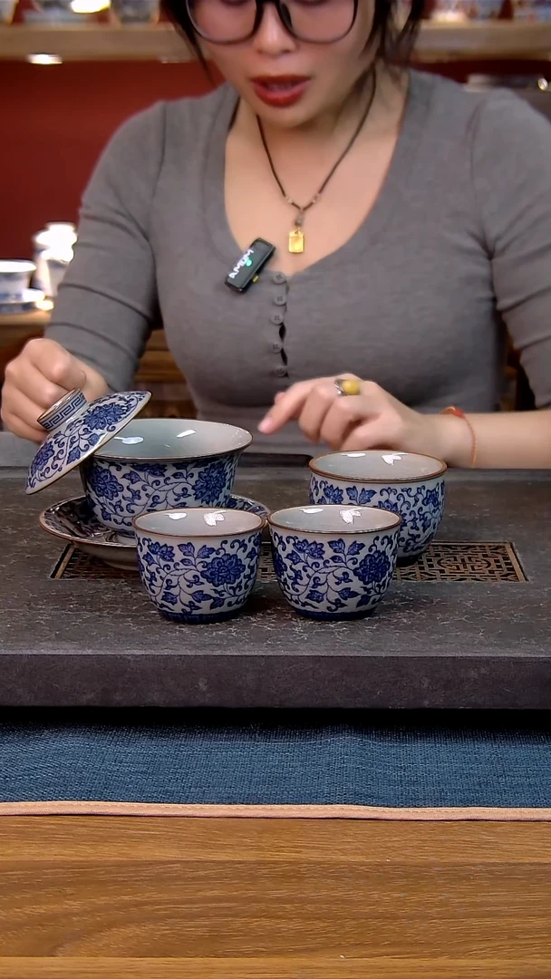 简装家用款4件套 老陶泥开片纹陶瓷茶具