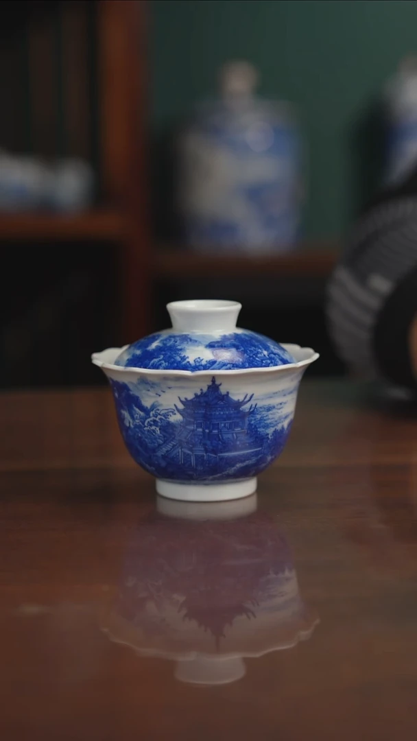 自成堂柴窑青花海桥风华