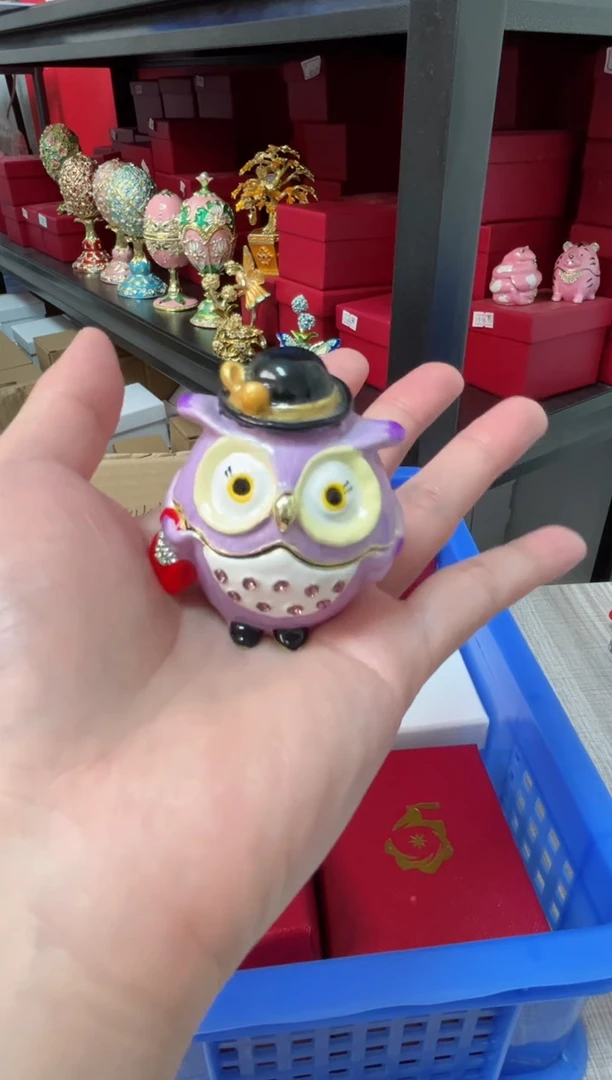 【闪购商品】瓷片年货节福福价格高质珐琅彩合金摆件首饰盒