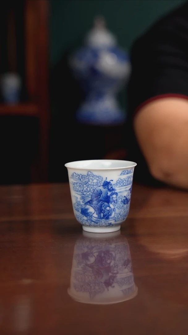 晓竹窑青花高端人物钟馗嫁妹