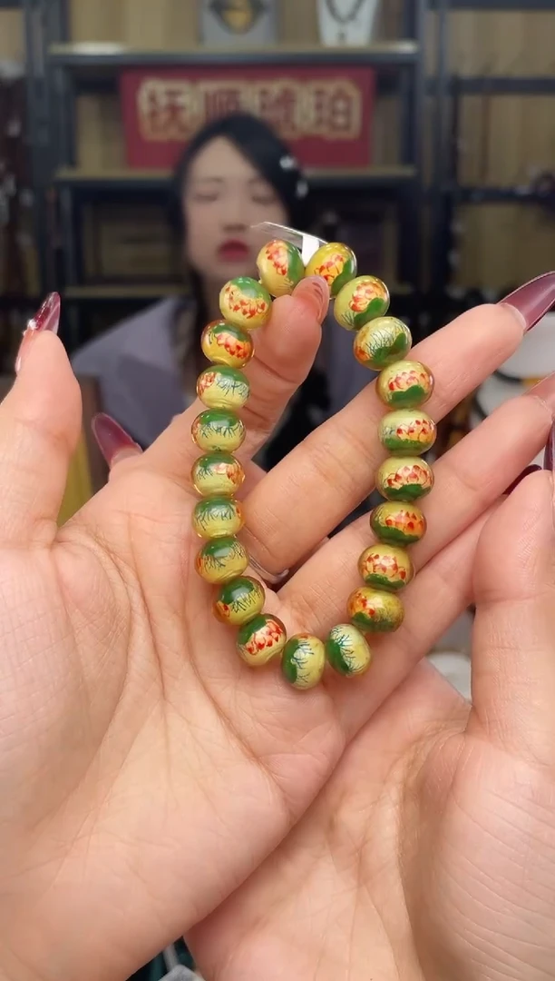 【闪购商品】琥珀裸石未镶嵌11+内壁画手串