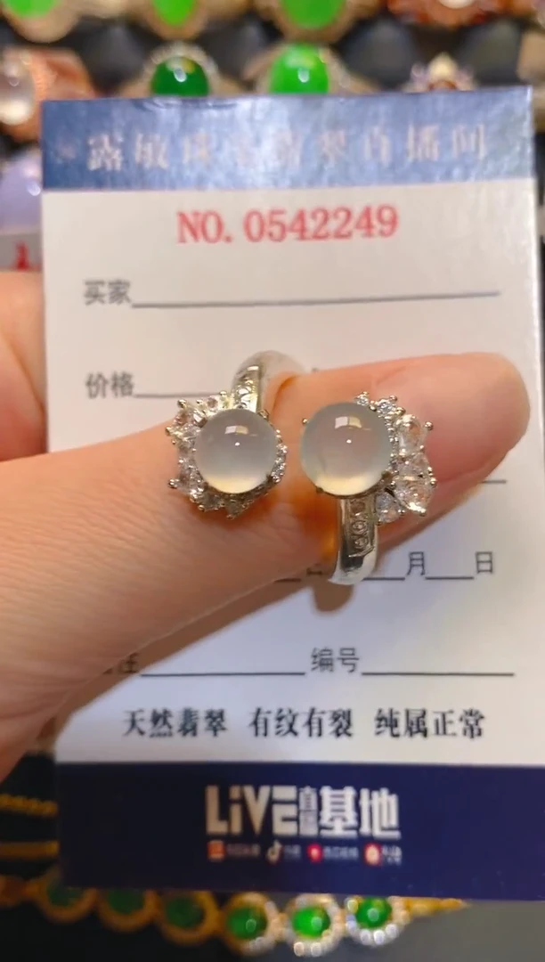 未镶嵌翡翠耳饰天然