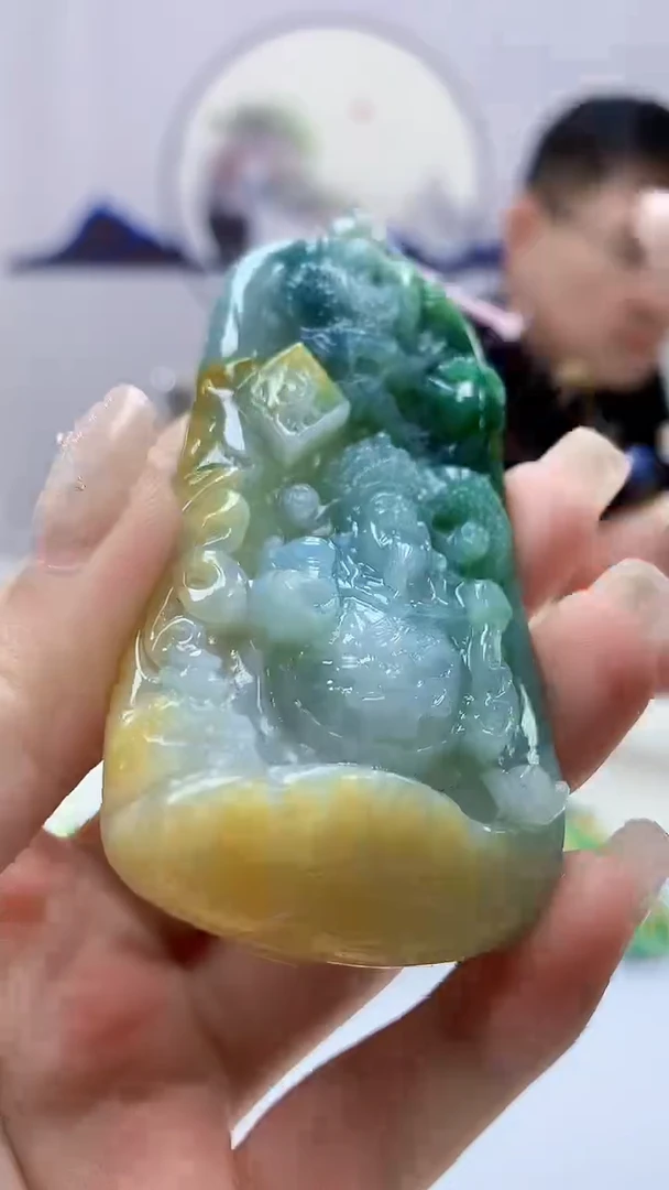 定制翡翠未镶嵌5124ms-毛货挂件