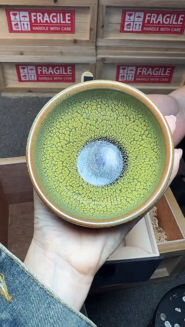 茶盏绿鹧鸪 将军 建窑建盏主人杯