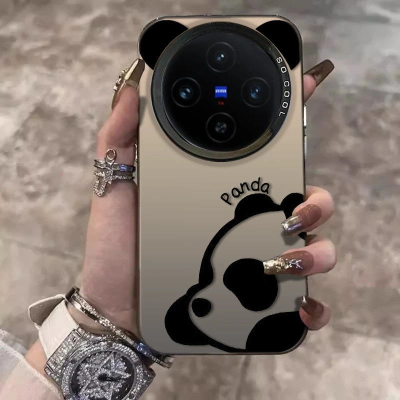 趴着熊猫适用VIVOX200ULTRA手机壳X200S创意保护套X100PRO卡通x90