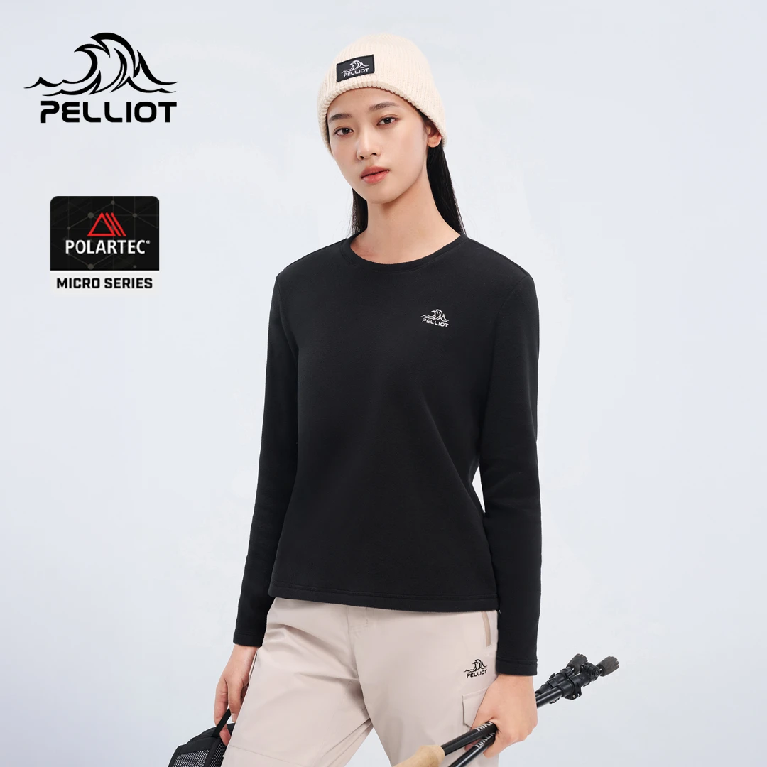 伯希和户外Polartec抓绒衣男新款轻量秋季保暖打底衫女款抓绒长袖