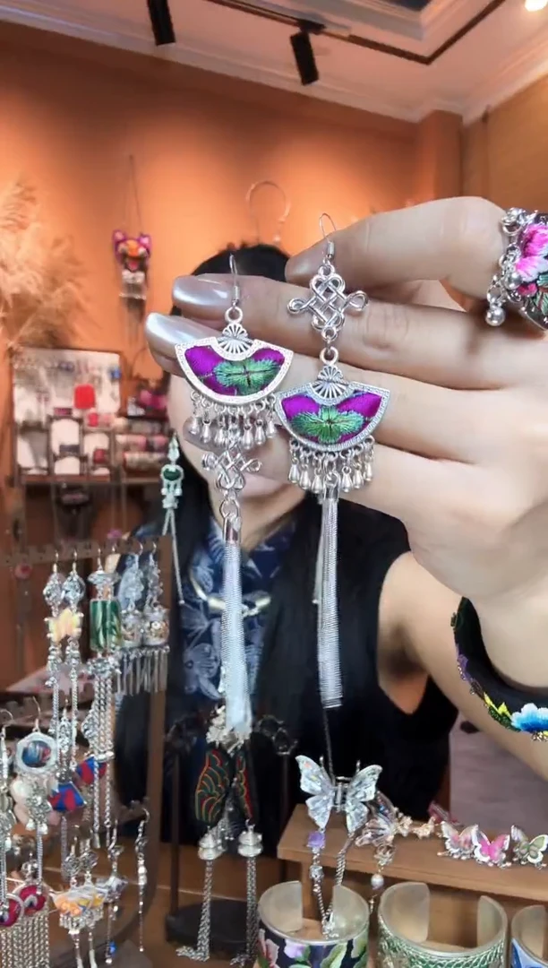 刺绣纯手工民族风耳环