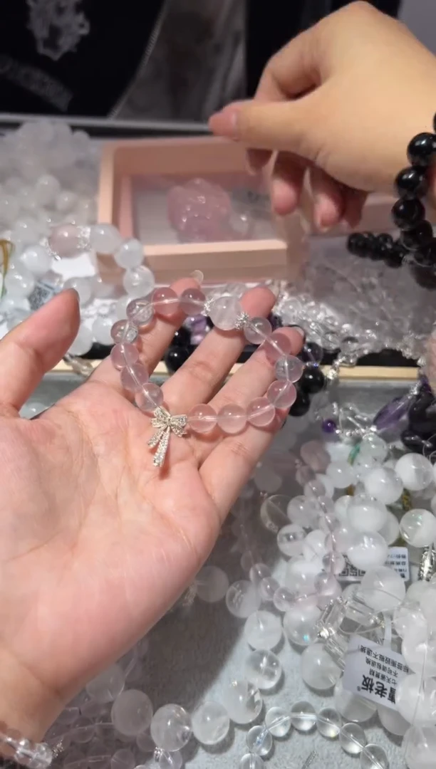 【闪购商品】芙蓉石手链未镶嵌11mm莫粉diy幽灵