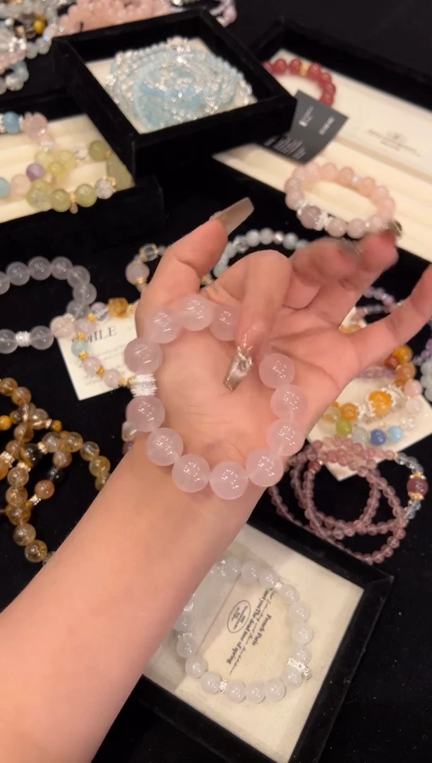 【闪购商品】水晶手链合金粉水晶手链x1406