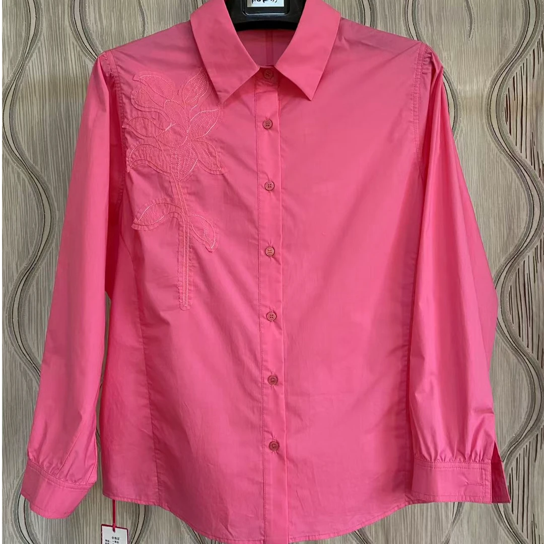 胖人坊新款大码衬衫绣花外搭4406    衣长68  122