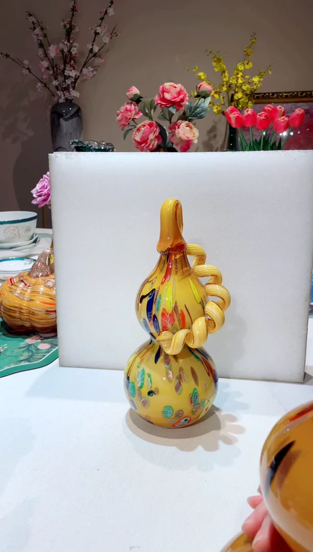 【闪购商品】琉璃手工艺品 黄色 葫芦 （微瑕）