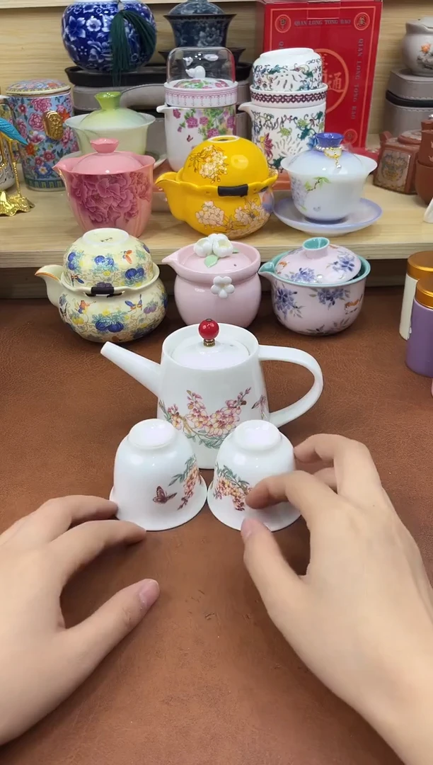 陶陶瓷茶具摆件旅行套组