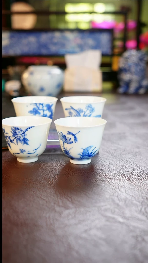 一曲花神杯四只一套