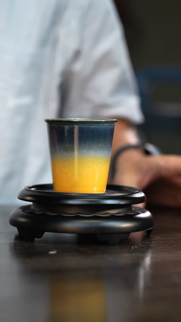 12柴房陶瓷柴烧可乐杯，因柴烧特性，每只都略有不同~