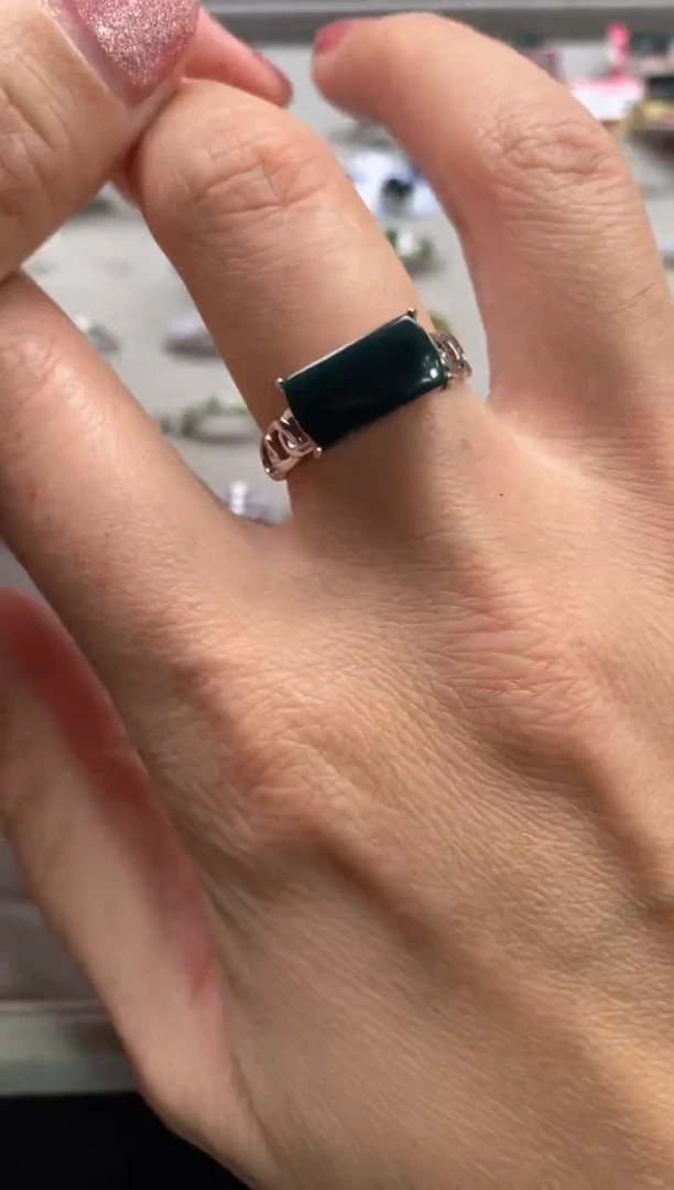 【闪购商品】翡翠戒指银S925镶嵌111111111     3