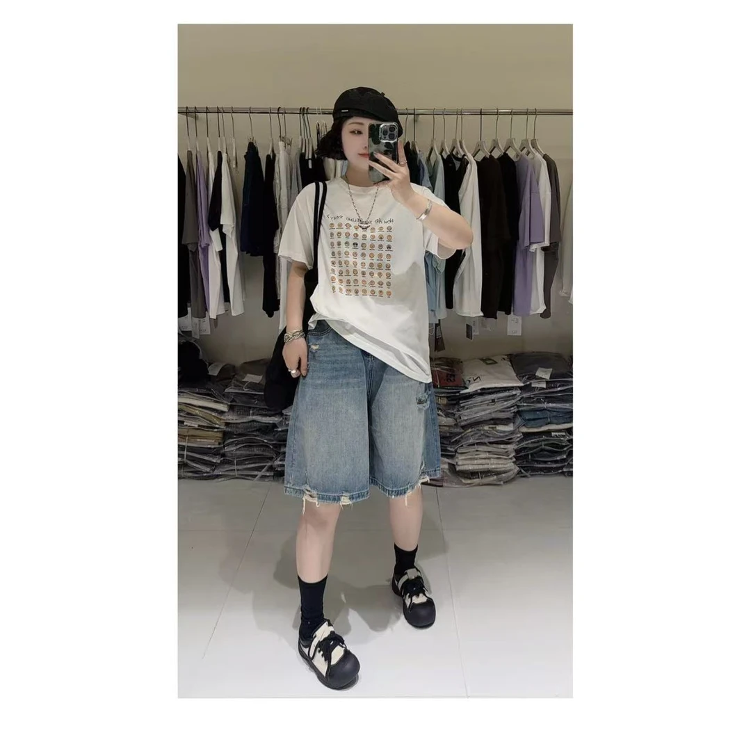 【小笑脸】简约雪花棉印花短袖T恤8698