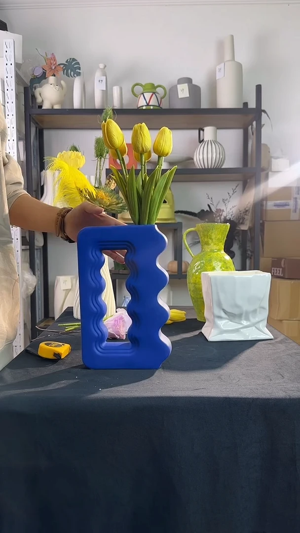 陶瓷景德镇陶瓷花器 克莱因蓝 不带花