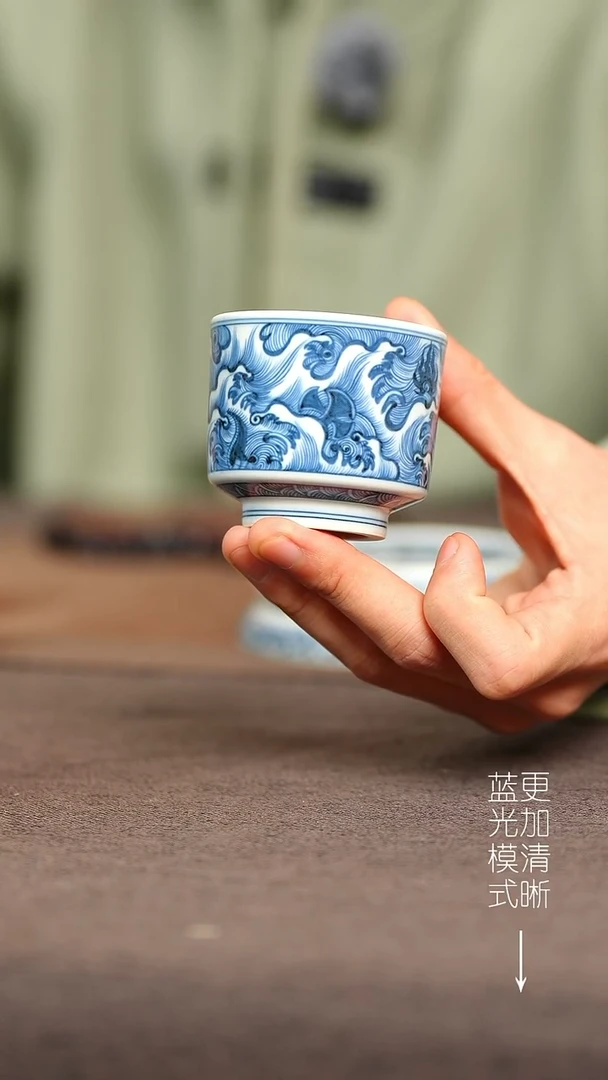 摆件陶瓷b****e景德镇陶瓷马上有钱直口杯  80cc