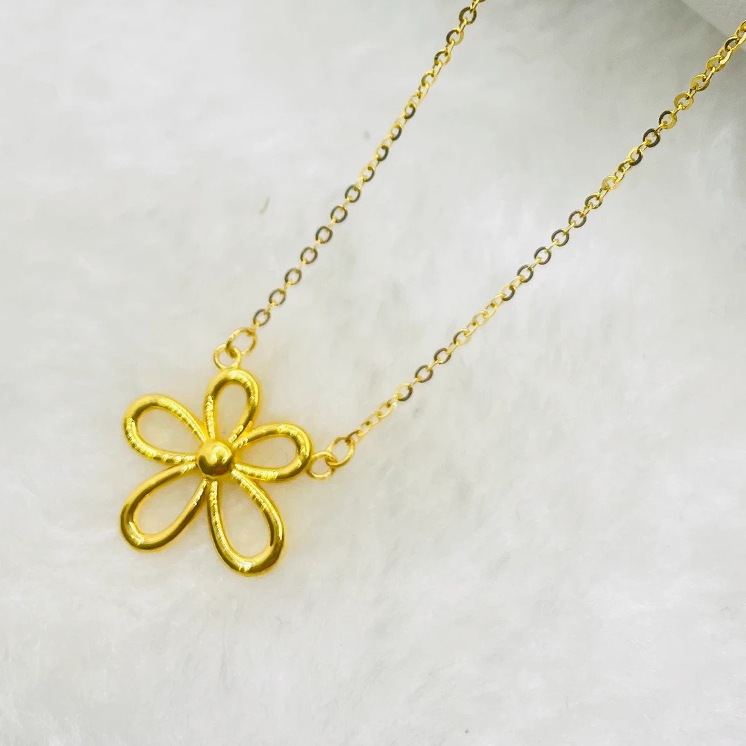足金999小格桑花套链
