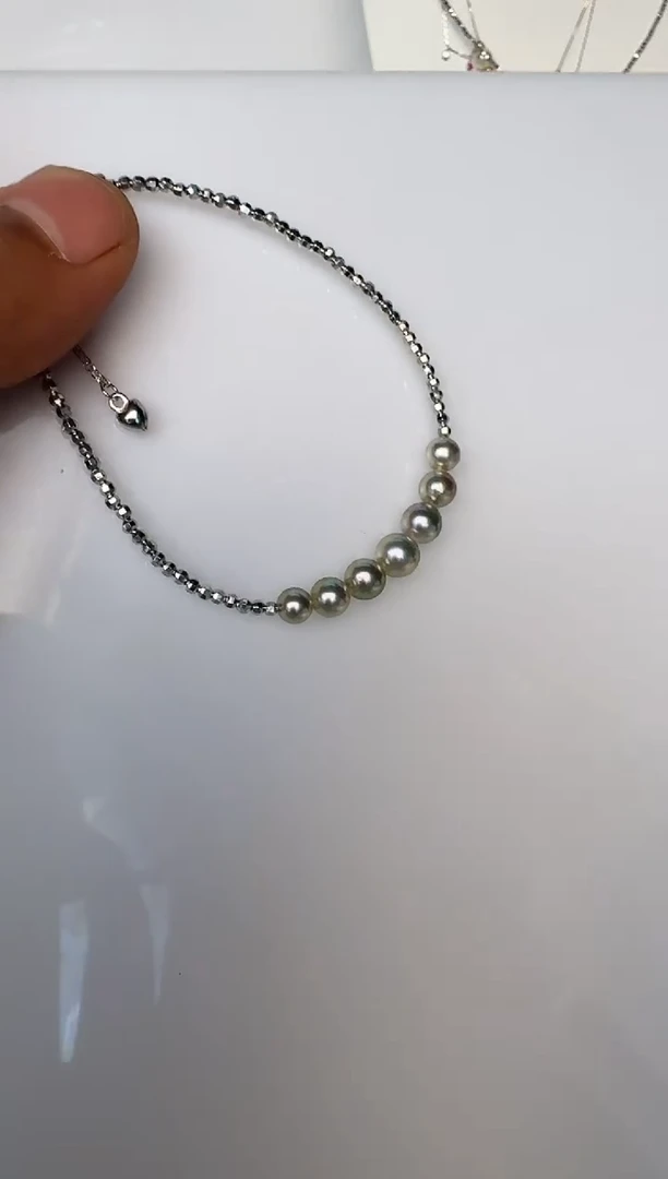 海水珍珠银S925镶嵌手链手链