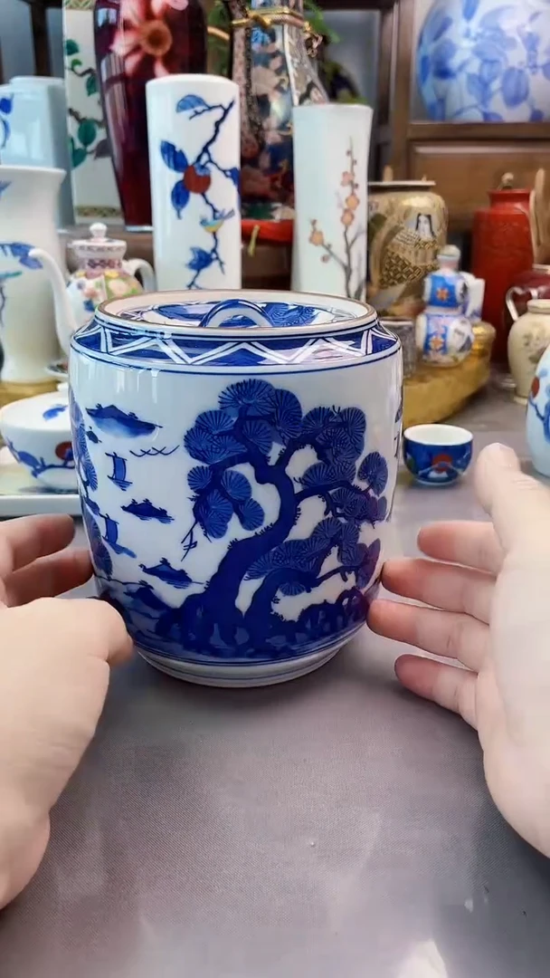 瓷片日产青花水指