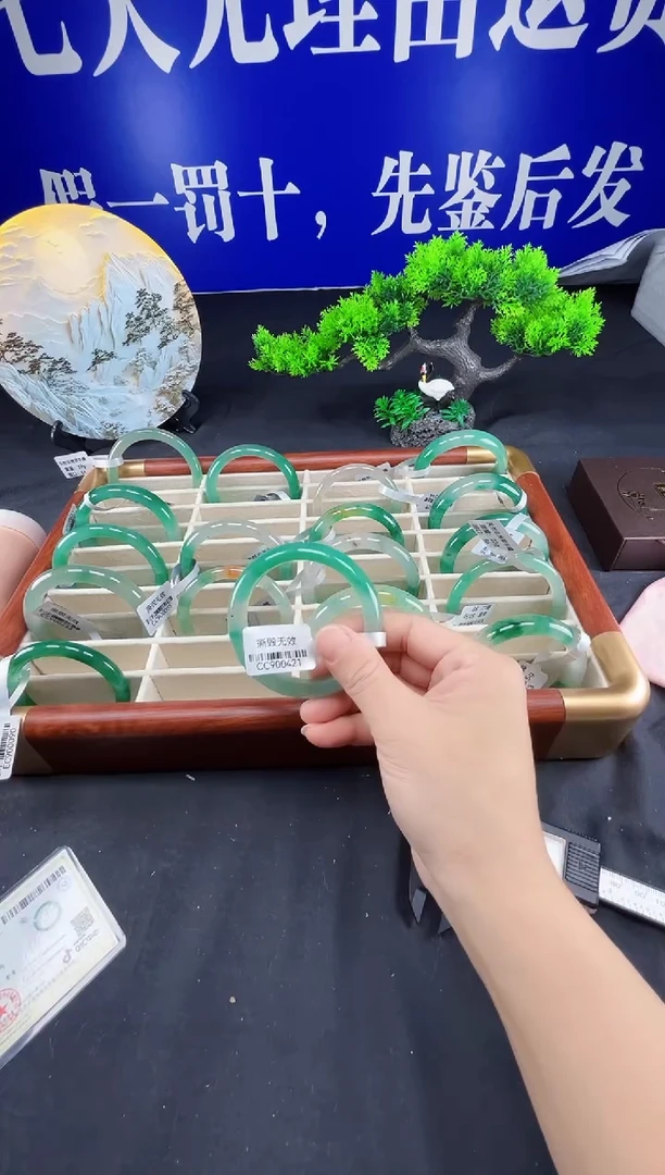 未镶嵌手镯石英质玉（非洲翠）圈口55