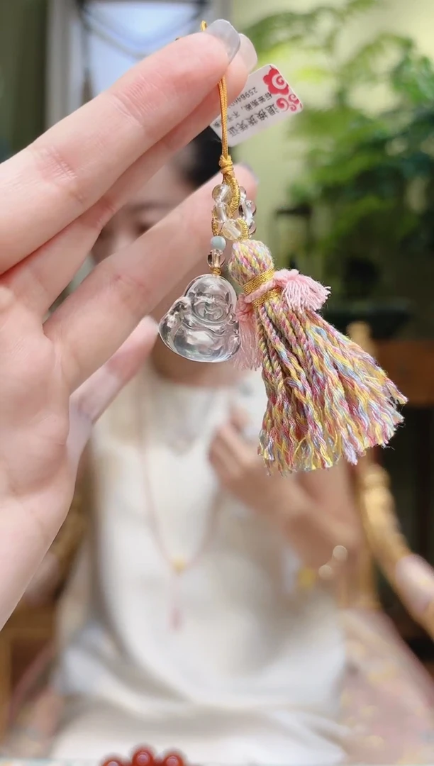【闪购商品】水晶挂件未镶嵌白水晶佛公流苏挂件