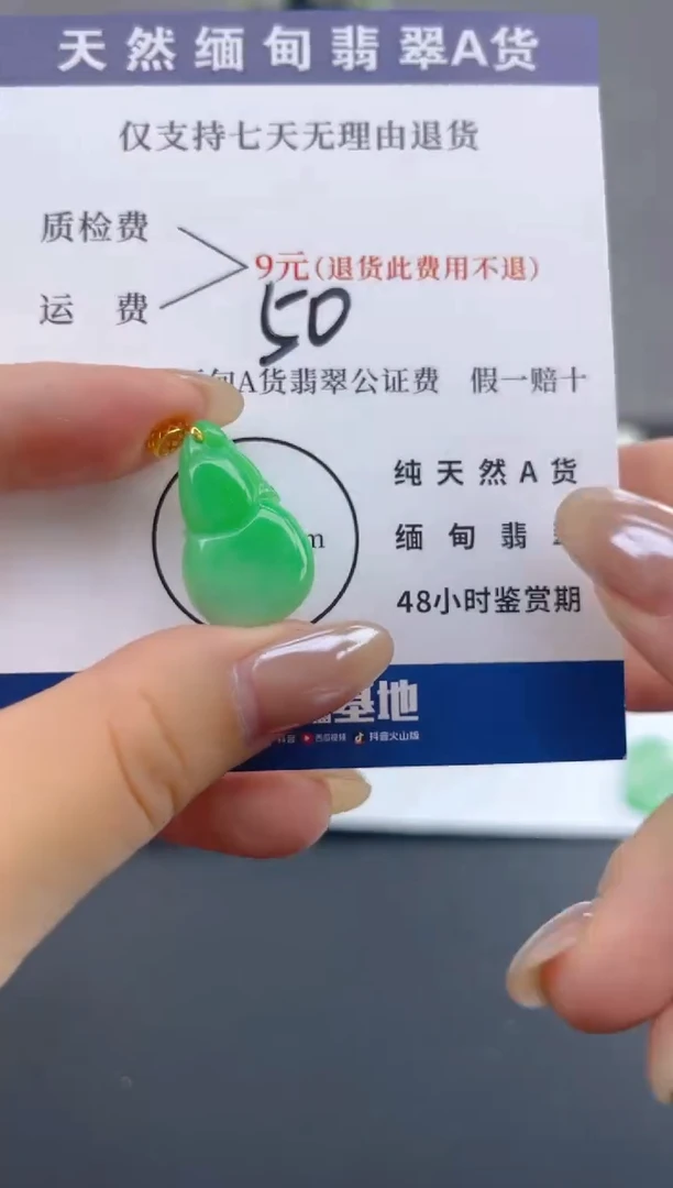 颈饰18K金镶嵌翡翠天然A货翡翠