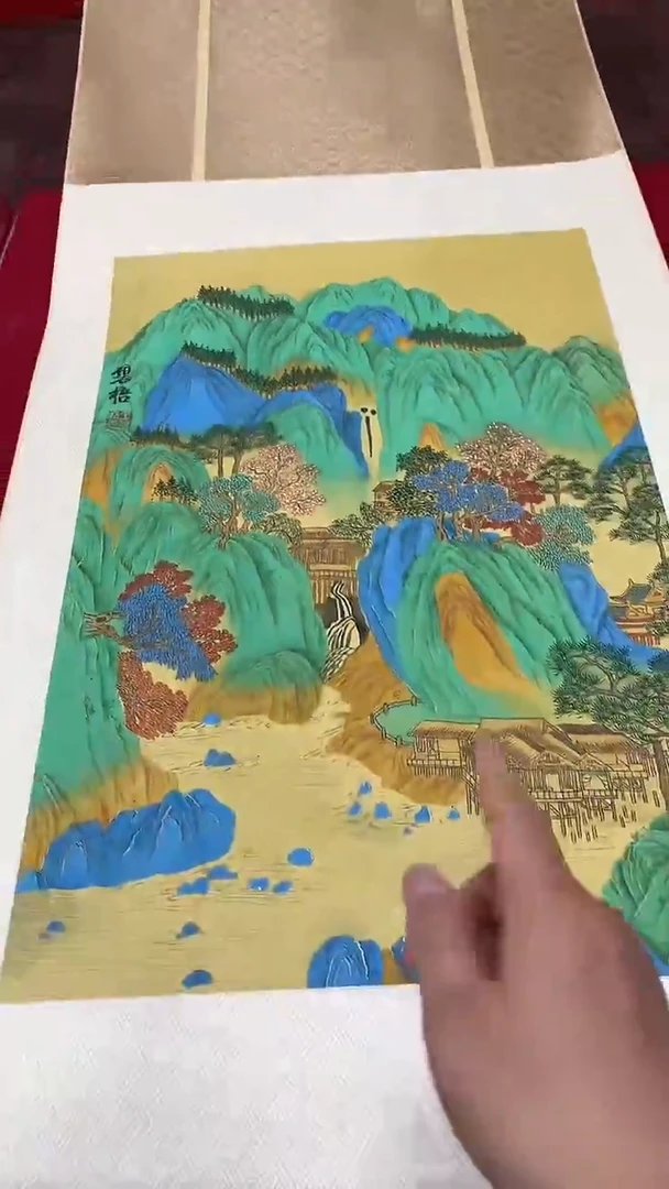 国画王碧梧绘画2.7pc绢本山水卷轴