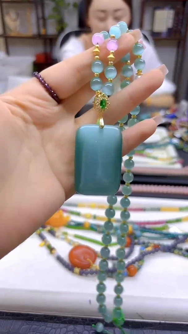 未镶嵌毛衣链碧玺猫眼DIY款M222