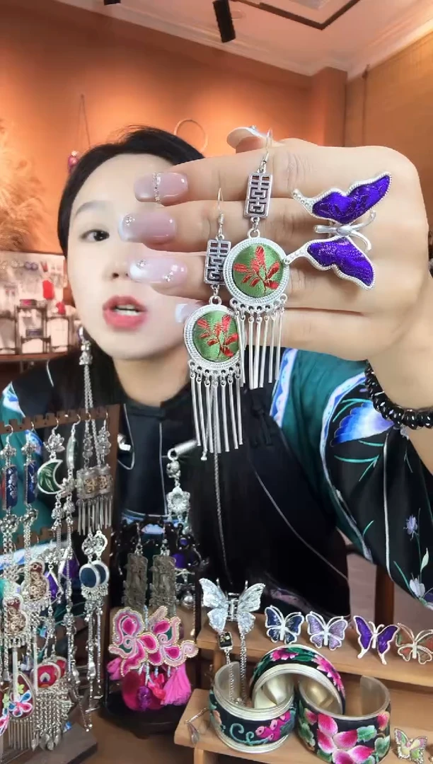 刺绣纯手工民族风耳环