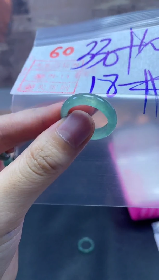 未镶嵌定制翡翠戒圈18#340毛货需精细抛光